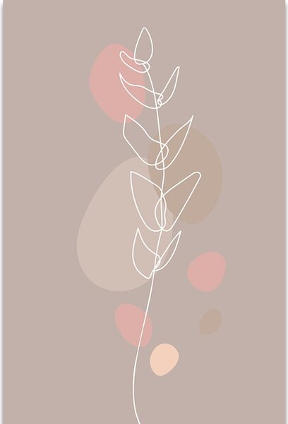 Obraz minimalistyczny liść No2