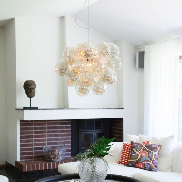 Lampa Wisząca By Rydéns, Gross Grande, ściemnialny, beżowy, salon, szkło, design