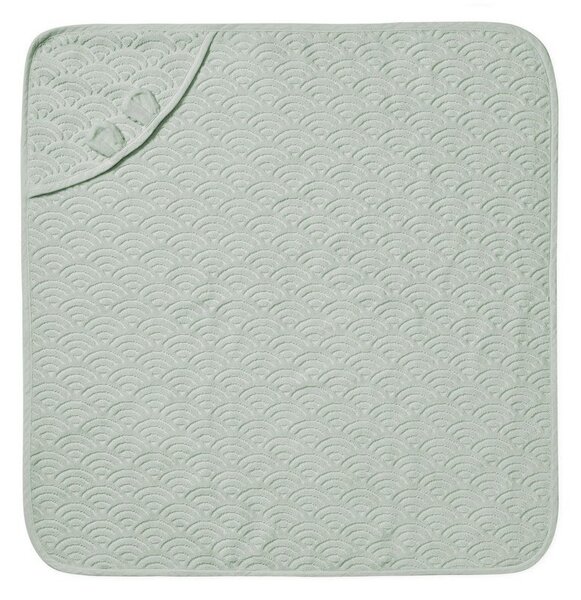 Miętowy ręcznik dziecięcy z kapturem z bawełny organicznej 80x80 cm Dusty Green – Cam Cam Copenhagen