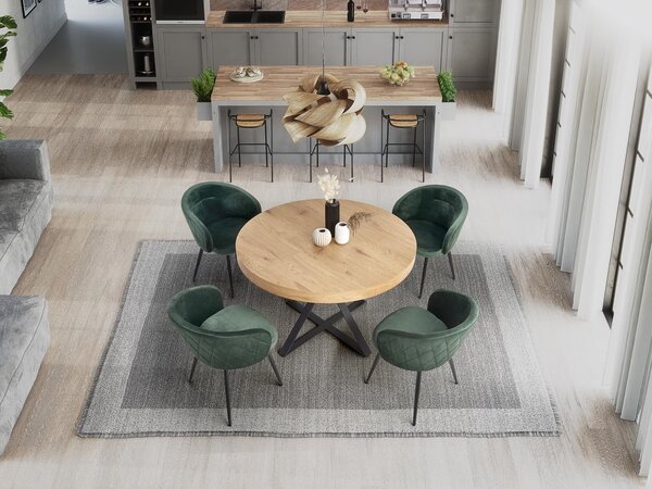 Okrągły stół rozkładany w stylu industrialnym Mercy