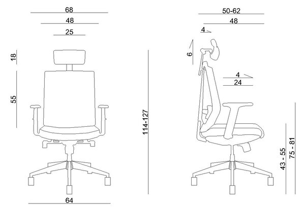 Ergonomiczne krzesło na kółkach Scope, zgodne z normą BHP