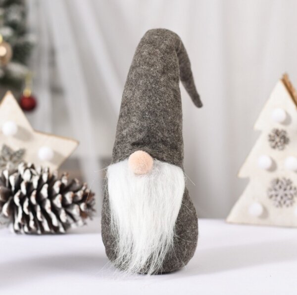 Świąteczny skrzat WINTER GNOME 30 cm, szary