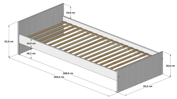 Łóżko 200x90 Cozy LOFT - Kaszmir