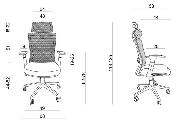 Ergonomiczne krzesło biurowe Exeter, zgodne z normą BHP