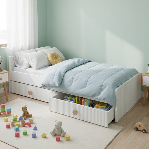 Zestaw mebli młodzieżowych Cozy LOFT Young biały - Łóżko 160x80, szafa, regał, komoda, biurko