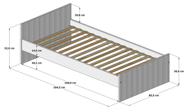 Zestaw mebli młodzieżowych Cozy LOFT Young biały - Łóżko 160x80, szafa, regał, komoda, biurko