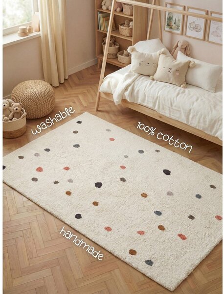 Kremowy bawełniany dywan dziecięcy odpowiedni do prania/tkany ręcznie 140x200 cm Snuggle Pippo – Hanse Home