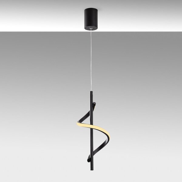 Czarna lampa wisząca LED ø 16 cm Likma – Opviq lights