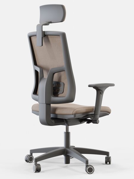 Obrotowe krzesło do biura Skill Soft Black, zgodne z normą BHP