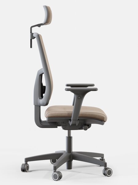 Obrotowe krzesło do biura Skill Soft Black, zgodne z normą BHP