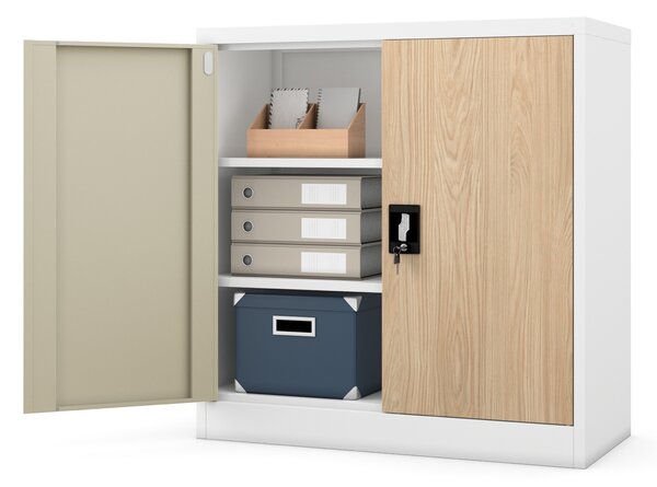 Szafka biurowa Eco Design Beata 90x40x93 cm biały/dąb sonoma