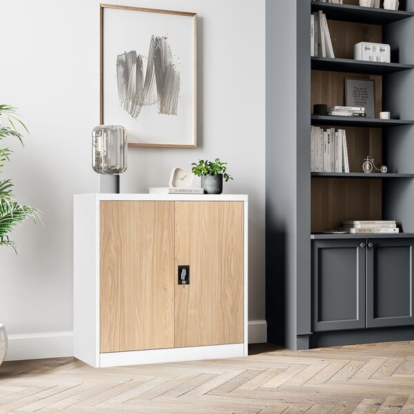 Szafka biurowa Eco Design Beata 90x40x93 cm biały/dąb sonoma