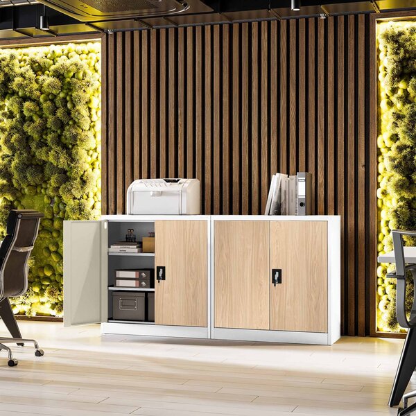 Szafka biurowa Eco Design Beata 90x40x93 cm biały/dąb sonoma