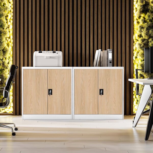 Szafka biurowa Eco Design Beata 90x40x93 cm biały/dąb sonoma