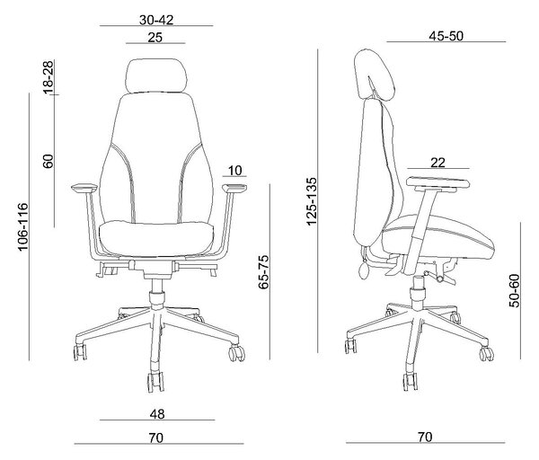 Ergonomiczny fotel biurowy Ice 24/7, zgodny z normą BHP