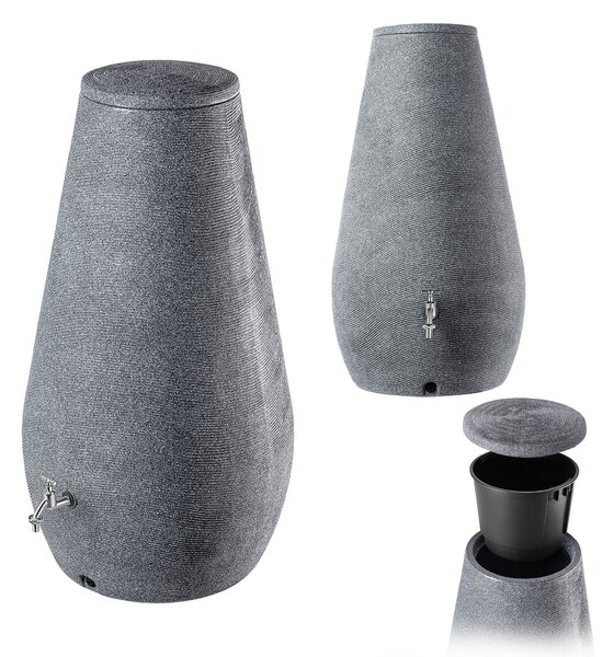 Zbiornik na deszczówkę Barbat 410L granit + zestaw przyłączeniowy
