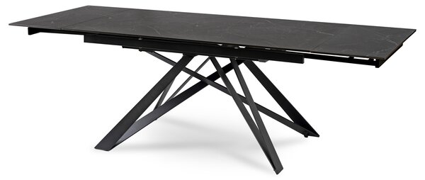 Rozkładany stół z ceramicznym blatem Maxime 160-240 cm czarny marmur