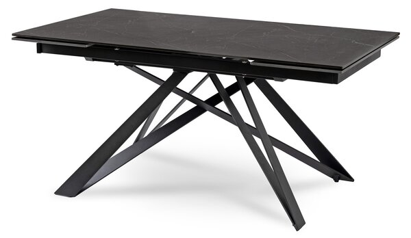 Rozkładany stół z ceramicznym blatem Maxime 160-240 cm czarny marmur