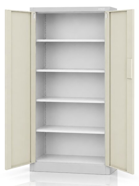 Biurowa szafa metalowa z zamkiem na szyfr szara / dąb sonoma: Eco Design DANIEL, 900 x 1850 x 400 mm