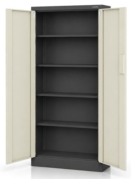 Biurowa szafa metalowa z zamkiem na szyfr antracytowa / dąb sonoma: Eco Design DANIEL, 900 x 1850 x 400 mm
