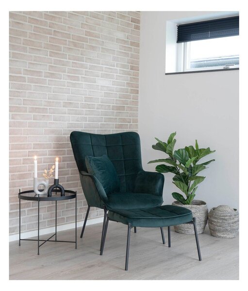 Zielony aksamitny fotel Glasgow – Bonami Essentials