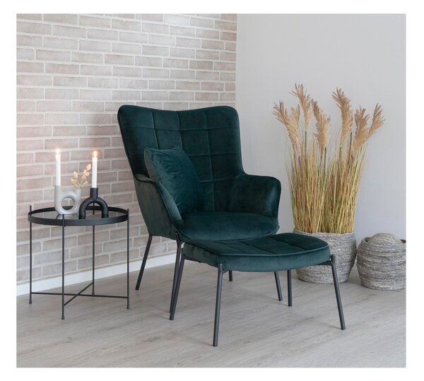 Zielony aksamitny fotel Glasgow – Bonami Essentials