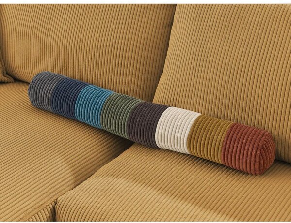 Musztardowa sztruksowa rozkładana sofa 225 cm Augustin – Bobochic Paris