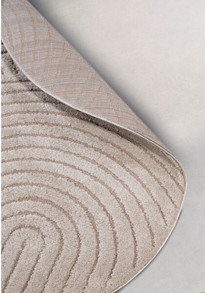 Beżowy okrągły dywan ø 160 cm Panglao New York Taupe – Elle Decoration