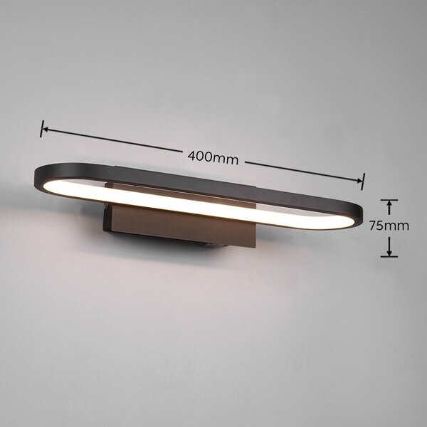Kinkiet LED w kolorze matowej czerni (dł. 40 cm) Gianni – Trio