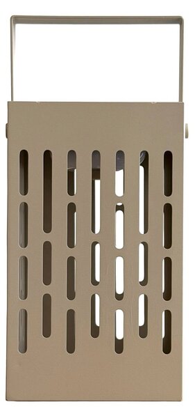 Dyberg Larsen Latarnia solarna LED Luma, beżowa, 20 cm, IP44 możliwość ściemniania, kremowy / amber, metal, nowoczesny
