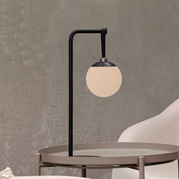 Dyberg Larsen Lampa dekoracyjna LED na akumulator Odin, czarno-biała, IP44 możliwość ściemniania, czarny, tworzywo sztuczne, nowoczesny