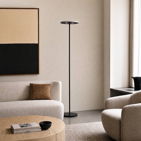 Lampa stojąca LED Raymond Lucande, możliwość ściemniania, aluminiowy / szary / cynkowy, salon / jadalnia, metal, nowoczesny