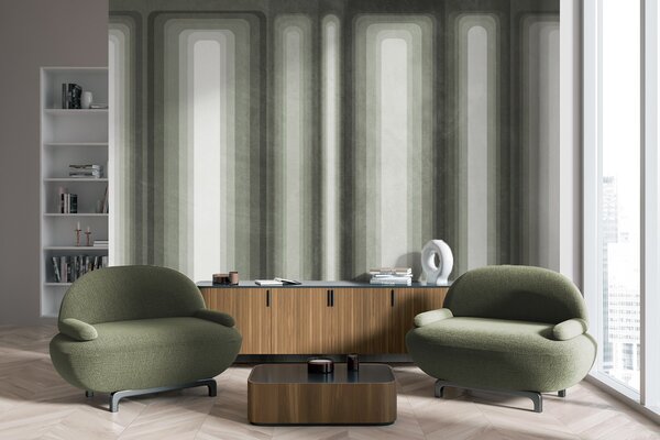 Fototapety Teksturowane, abstrakcyjne, pionowe prostokąty o zaokrąglonych krawędziach w stonowanych, Fototapety Geometryczne, w09905v2 : Uwalls.pl