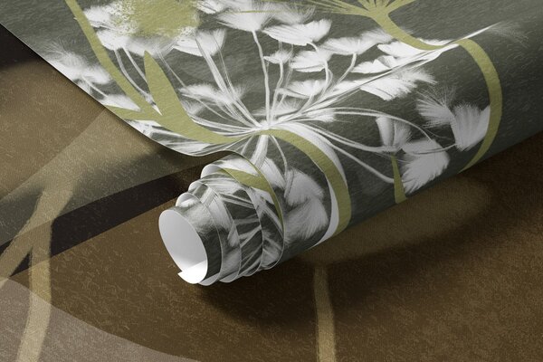 Fototapety Botaniczna i minimalistyczna kompozycja z suszonych kwiatów i liści z, Fototapety 3D, Fototapety 3d Kwiaty, w09906v2 : Uwalls.pl