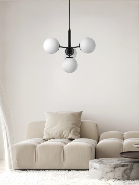 NOWOCZESNA LAMPA WISZĄCA CZARNA LEDO W4