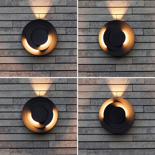 LUTEC Kinkiet zewnętrzny MOOV, aluminiowy / szary / cynkowy, aluminium, nowoczesny