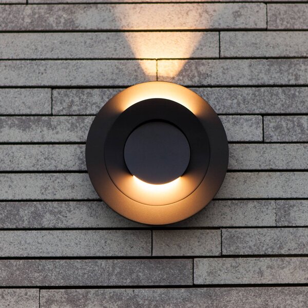 LUTEC Kinkiet zewnętrzny MOOV, aluminiowy / szary / cynkowy, aluminium, nowoczesny
