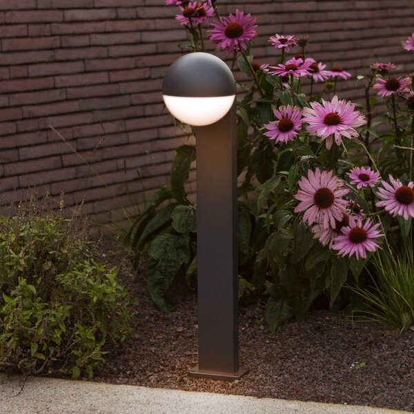 LUTEC Słupek oświetleniowy LOOMA, ciemnoszara, wysokość 70 cm, metal, IP54, E27 możliwość ściemniania, aluminiowy / szary / cynkowy, aluminium, nowoczesny