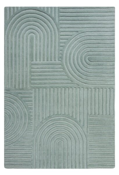 Turkusowy dywan wełniany Flair Rugs Zen Garden, 120x170 cm