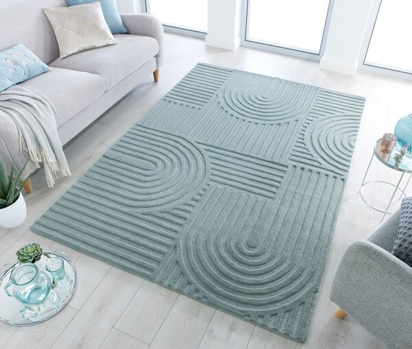 Turkusowy dywan wełniany Flair Rugs Zen Garden, 120x170 cm