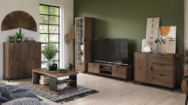 Komoda LANA K-100S Orzech Elegant - SZAFKA STOJĄCA Z SZUFLADAMI