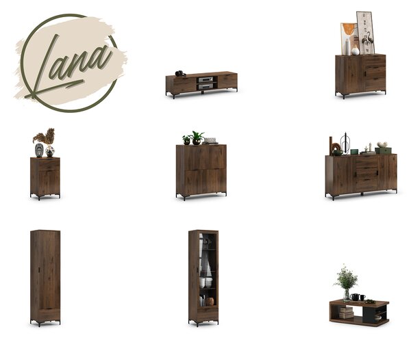 Komoda LANA K-100S Orzech Elegant - SZAFKA STOJĄCA Z SZUFLADAMI