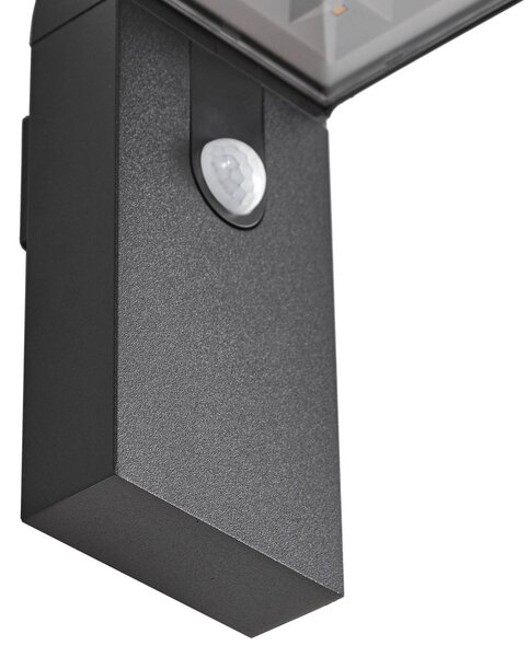 Lampa zewnętrzna z czujnikiem ruchu Aurino PRIOS, czarny, aluminium