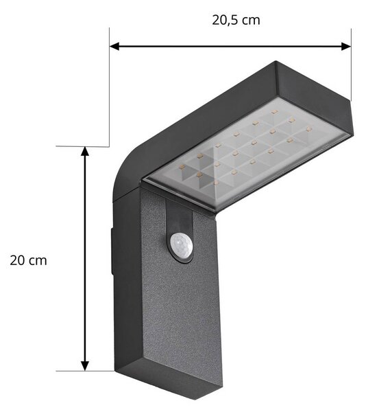 Lampa zewnętrzna z czujnikiem ruchu Aurino PRIOS, czarny, aluminium