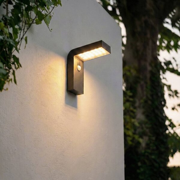 Lampa zewnętrzna z czujnikiem ruchu Aurino PRIOS, czarny, aluminium
