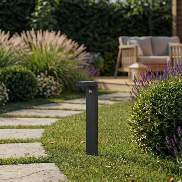 Prios LED-Solar-słupek oświetleniowy Aurino, czarny, 75 cm, czujnik Aurino PRIOS, czarny, aluminium
