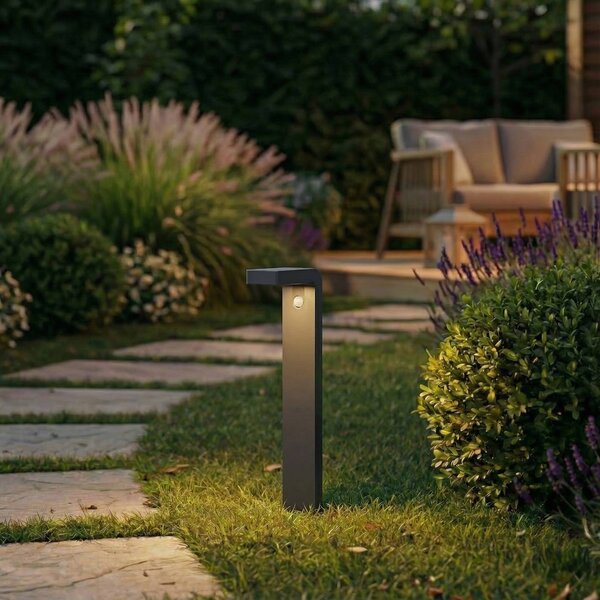 Prios LED-Solar-słupek oświetleniowy Aurino, czarny, 75 cm, czujnik Aurino PRIOS, czarny, aluminium
