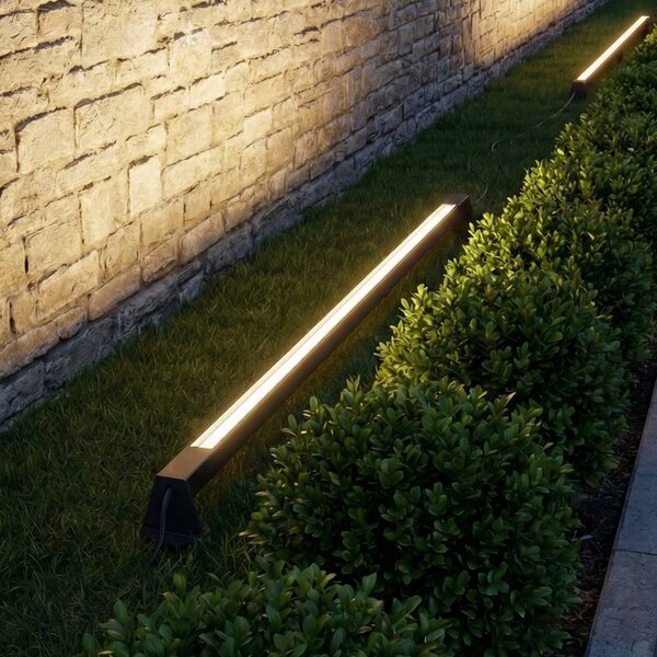 Lindby lampa stojąca LED Zavio, antracyt, szpikulec do ziemi, IP65 Zavio, czarny, aluminium, nowoczesny