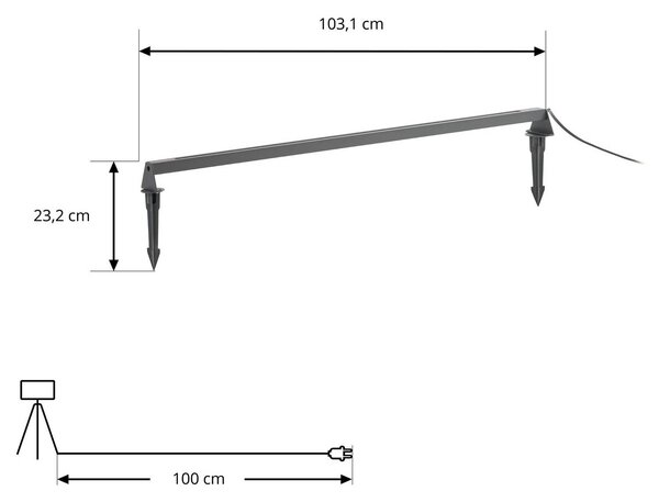 Lindby lampa stojąca LED Zavio, antracyt, szpikulec do ziemi, IP65 Zavio, czarny, aluminium, nowoczesny