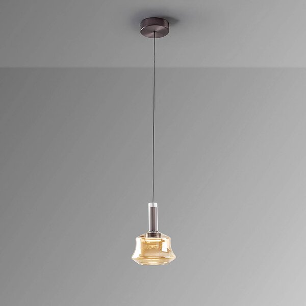 Schuller Valencia Lampa wisząca szklana Scarlett, możliwość ściemniania, kremowy / amber, salon / jadalnia, szkło
